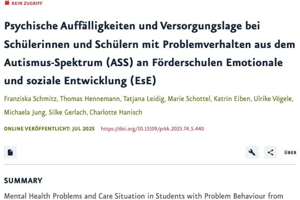 Ausschnitt der Verlagsseite mit Titel und Autor:innen des Artikels.