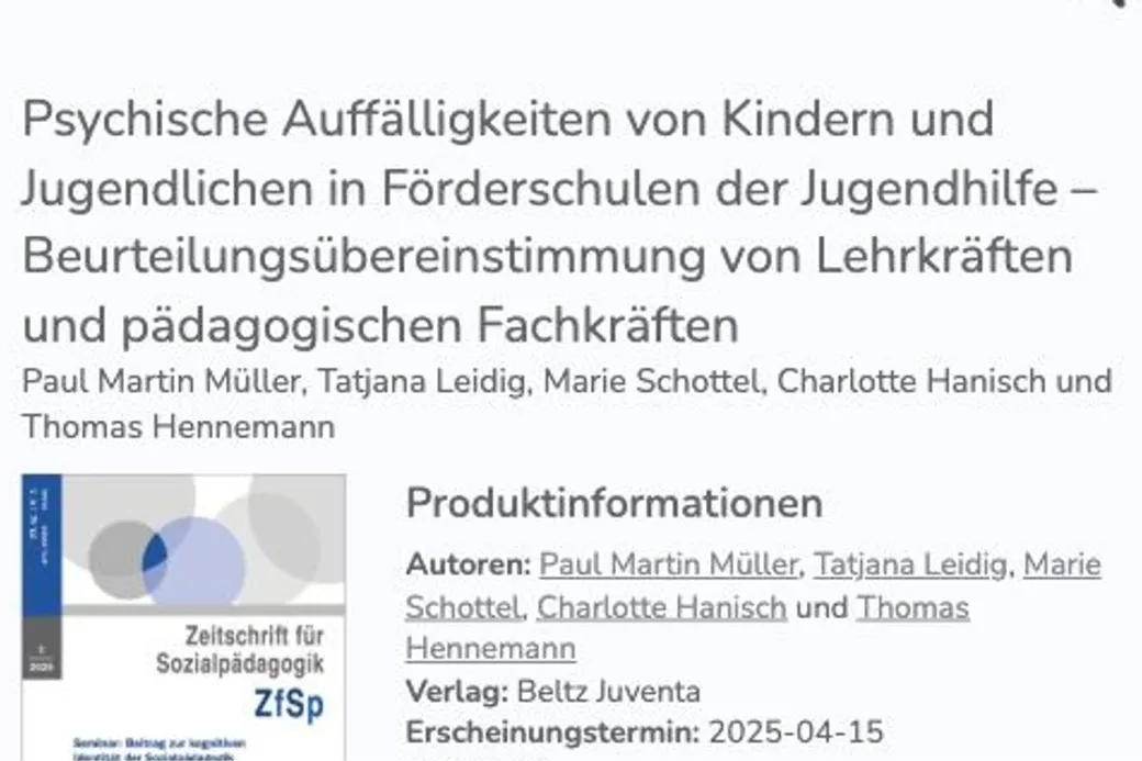 Ausschnitt der Verlagsseite mit Titel und Autor:innen des Artikels.