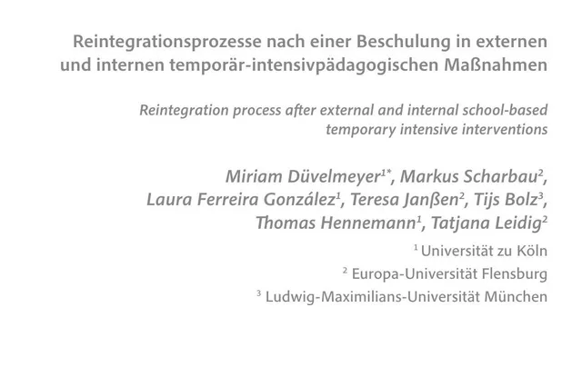 Erste Seite der Veröffentlichung zum Beitrag „Zurück in die Klasse: Reintegration nach intensivpädagogischen Maßnahmen“