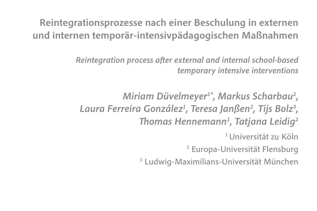 Erste Seite der Veröffentlichung zum Beitrag „Zurück in die Klasse: Reintegration nach intensivpädagogischen Maßnahmen“